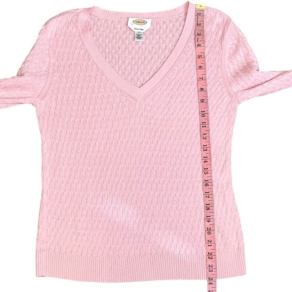 Talbots Pima Cotton Cable Knit V-Neck Sweater Size S - Picture 10 of 10